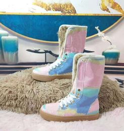 With Box! New Snow Boots Trainers Fashion Sports Shoe High Quality Leather Boots Sandals Slippers Vintage Air For Woman