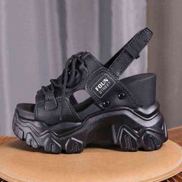 High Heels Sandals Women 2021 New Summer Wedges Height Increasing 11cm Ladies Sandal Platform Chunky Shoes Sandalias Mujer G220228