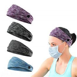 4pcs Yuga Set- Non Slip Elastic Headbands with Button in 4 Colors Hair Accessories for Women Men