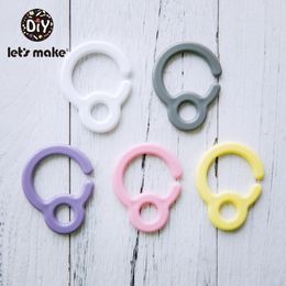 Let'S Make 50Pc Plastic Double Buckle Pacifier Chain Personalized Pacifier Clip Baby Bed Hanging Rattles Stroller Toys For Baby 210226