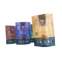 Custom Standing up Coffee Packing Bags Smellproof Reusable Color Printed Personalized Logo Food Pouches Zipper Seal at Top