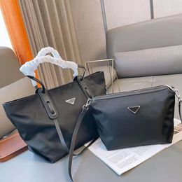 Ladies Nylon Totes Handbag Shoulder Bag 2PC Shopping Bag