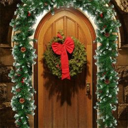 270cm Christmas Garland Home Decor For Wall Door Bar Tops Christmas Decoration Garland With light string + remote control 201017