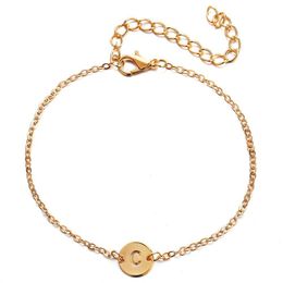 2021 Newest Gold Plated A-Z Letter Pendant Bracelet & Bangle Ankles Couple Jewellery Party Gifts Christmas Accessories