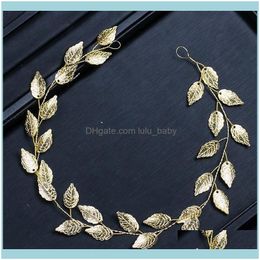 Jewelrykmvexo Fashion Gold Sier Colour Bands Bride Leaf Headbands Charm Tiaras Leaves Wedding Aessories Women Hair Jewellery Drop Delivery 2021