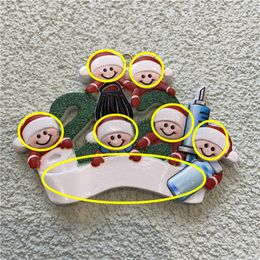 Wholesale New 2021 DIY Christmas Decorations Tree Ornaments Writable Santa Claus Pendant Home Party Gifts For Family Friends Eve A12