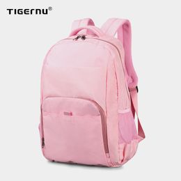 Backpacks Fashion Women Tigernu Mini Bags College Girl School Bag For Teenagers 14.1inch Pink/Blue Mochila Feminina