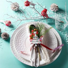 Napkin Rings Christmas Tree Ring Wreath Elk Snowflake Table Holder Buckle Gift Cloth