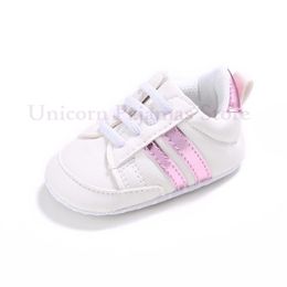 First Walkers Pink And White Mixed Color Sport Shoes For Baby Girls Infant Borns Cotton Sole Soft Sneakers Anti-slip Toddler Prewalkers