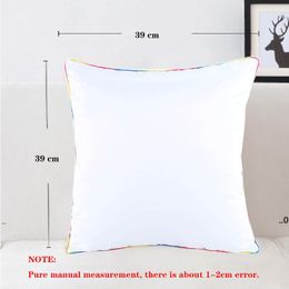 new 40X40cm Sublimation DIY Pillow Case Heat Transfer Printing Pillowcase Cushion Polyester Pillowslip Free Ship EWD7341
