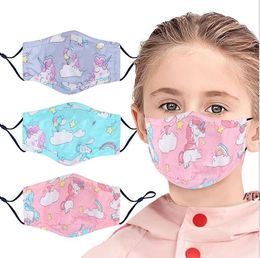 Fashion Children Kids Face Mask Mouth Protection Cover Washable Reusable Printed Unisex DWA10721