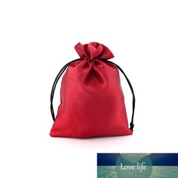 Hot 10pcs/lot Dark Red Satin Cloth Gift Bag 8x10 9x12cm Wedding Party Favor Jewelry Nuts Candy Packaging Small Storage