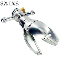 NXY Anal sex toys Anal Stretching open tool Adult SEX Toy Stainless Steel Plug With Lock Expanding Ass Appliance Sex Drop shipping 1123