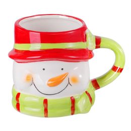 Mugs Amosfun 1Pc Christmas Ceramic Mug Snowman Patterned Coffee 3D Figural Water Cup For Xmas Party