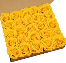 Decorative Flowers & Wreaths MACTING Artificial Roses, 30pcs Real Touch Foam Roses With Stems For Wedding, Home Decor, Gold