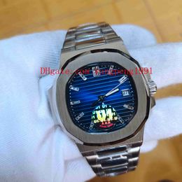 U1 Latest Quality Watch Blue Diamond Nail Dial 5711 J Mechanical Transparent Automatic Steel Men's Watches Wristwatches