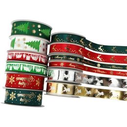 Holiday Christmas Grosgrain Ribbon Set for Xmas Gift Box Package Wrapping Hair Bow Clip Accessory Making Crafting DIY Craft 8*5yd JJA9426