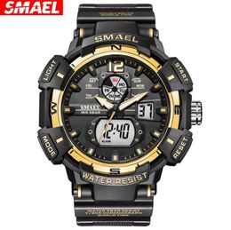 Hot Sales SMAEL 8045 dual display Watches Luminous sports casual outdoor student Male Electronic Watch Reloj Hombre wristwatch 50M Waterproof