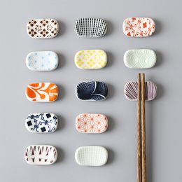 Chopstick holder ceramic spoon printing Colour underglaze Colour Nordic simple household Hotel cute bracket