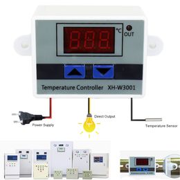 termostato dell'interruttore di controllo della temperatura Sconti 10A 12V 24 V 220VAC Digital LED Controller di temperatura XH-W3001 per incubatore Riscaldamento Riscaldamento Interruttore Termostato NTC Sensore