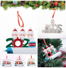 DHL Fast Christmas Decoration Party Favour Quarantine Ornaments Resin Santa Claus with Mask Decorate Xmas Tree Hanging Pendants BT19