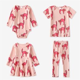 Kids T Shirts Autumn Boys Girls Long Sleeve Animal Print T Shirts Winer Baby Children home wear Cotton Tops Tees Clothes 210306