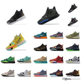 kyrie easter Australia - Shoes Womens Mens Kyrie 7 basketball Kids Irving Kyries vii 7s sneakers Pre-Heat Black Gold White Multi Color Yellow Easter tennis