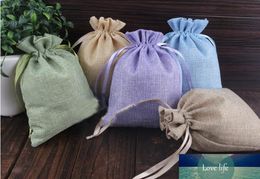 14*18 50pcs Mixed Jute Sacks Drawstring gift bags for jewelry/Accessories/Cosmetic/wedding/christmas Linen pouch Packaging Bag