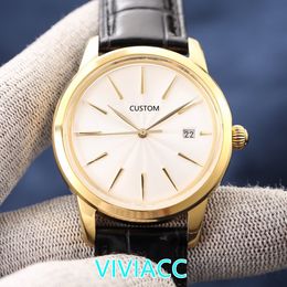 Classic Brand Automatic Mechanical Leather Wristwatch Business Men's Digital calendar watches Sport Waterproof Clock 40mm