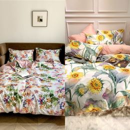 Pure Egyptian Cotton Bedding Set Tropical Leaves Flowers Duvet Cover Set Silky Soft Queen King Bed Sheet Quilt Cover Pillowcases C0223