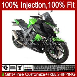 Injection Mould Fairings For KAWASAKI NINJA Z-1000 Z 1000 R 2010-2013 Years Bodys 15No.27 Z-1000R Z1000 10 11 12 13 Z1000R 2010 2011 2012 2013 OEM Bodywork green stock