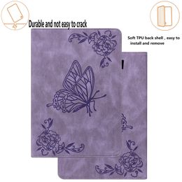 PU Leather Tablet Cases for iPad 10.2 7th 8th Generation Air 3 Pro 11 10.5 9.7 inch Samsung Galaxy Tab T220 T500 T510 T870 Dual View Angle Butterfly Printing Flip Stand Cover