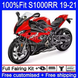 Fairings Glossy red hot Injection Mould OEM For BMW S-1000 S 1000 RR S 1000RR S1000 RR Bodywork 3No.18 S-1000RR S1000RR 19 20 21 S1000-RR 2019 2020 2021 100% Fit Bodys Kit