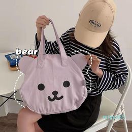 Cross Body Canvas Bag Female Student Cute Bear Lamb Hair Shoulder Version Of The Wild Large-capacity College School