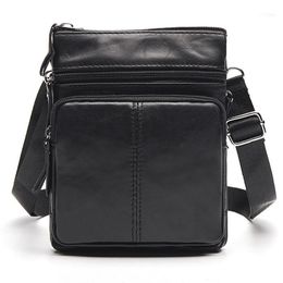 Messenger Bag Men's Shoulder Genuine Leather Bags Flap Small Male Man Crossbody For Men Natural 1