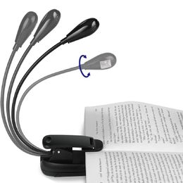 mini book light clip NZ - Night Lights Adjustable LED Book Light With Goosenecks Clip Battery Powered Flexible Reading Desk Lamp Mini 1w Bookcase