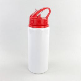 2021 New Aluminum Water Bottles 600ML Sublimation Blanks Big Mouth Suction Nozzle Kettle White Color outdoors Sports water Cup T9I001144