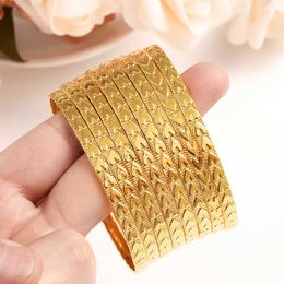 Big Round Ethiopian Love Heart Jewelry Bangles Big Gold Bangles Dubai Gold Jewelry Bangles for Women Wedding Bridal Party Gifts Q0719