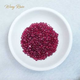 Wong Rain Loose Gemstone 1 PCS High Quality 3 MM Round Natural Ruby Stones DIY Decoration Jewellery Accessories Gift Wholesale H1015