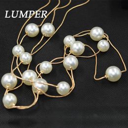 ZUOYITING Cute Love Long Double Layers Chain Simulated Pearl Charm Pendant Necklace for Women Jewellery Statement Gift 10
