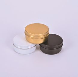 50g 50ml Aluminium Jar Gold Black White Cosmetic Cream Packing Tin Metal Container Aromatherapy Wax Storage Pot Screw Lid SN3714