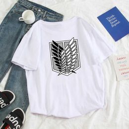 Summer Men T Shirt Casual Streetwear Hip Hop Funny Attack on Titan Anime Shirt Short Sleeve Oversized Cotton Harajuku Tee Shirt X0621