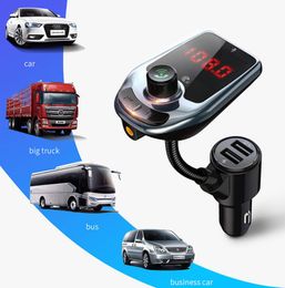 FM Transmitter Car kit Bluetooth Wireless Dual USB BT 5.0 Charger Handsfree Aux Audio MP3 Player adapter D5