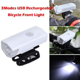 300 LM LED Bike Light Cycling Headlamp 3 Mode USB Rechargeable Bicycle Flashlight