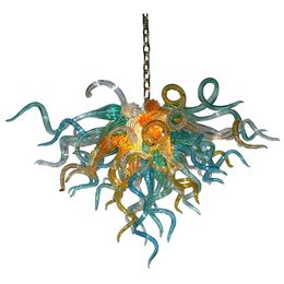 Modern Lamp Chandeliers Colored Led Pendant Lamp Bedroom Office Living Room Chandelier Lighting Hand Blown Glass Ceiling Lamp 70 by 60 cm
