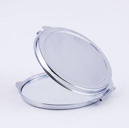 DIY Makeup Mirrors Iron 2 Face Sublimation Blank Plated Aluminium Sheet Girl Gift Cosmetic Compact Mirror Portable Decoration SN2573