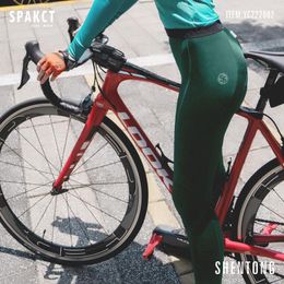 Pantalones de carreras spakct otoño invierno ciclismo para mujeres bicicleta de montaña lana de vellón calientes carretera pareja de bicicleta verde negro