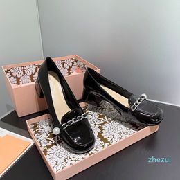 Designer Pattern Vintage Elegant Women Dress Shoes Woman Fashion Designers Luxury Top Grade Ladies Leather Shoe black