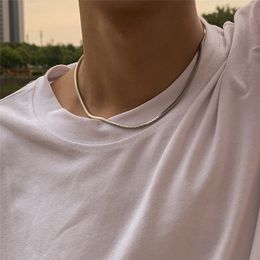 Vintage Simple Square Snake Chain Necklaces Hip Hop Punk Classic Style Necklace Choker Neck Jewellery Women Men Friend Couple Gift