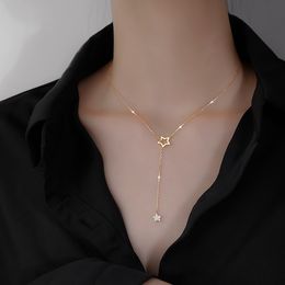 Cute Shiny Star Choker Drop Charm Y Shape Pendant Necklaces Woman Wedding Party Birthday Statement Necklace Boho Jewellery Christmas Gift